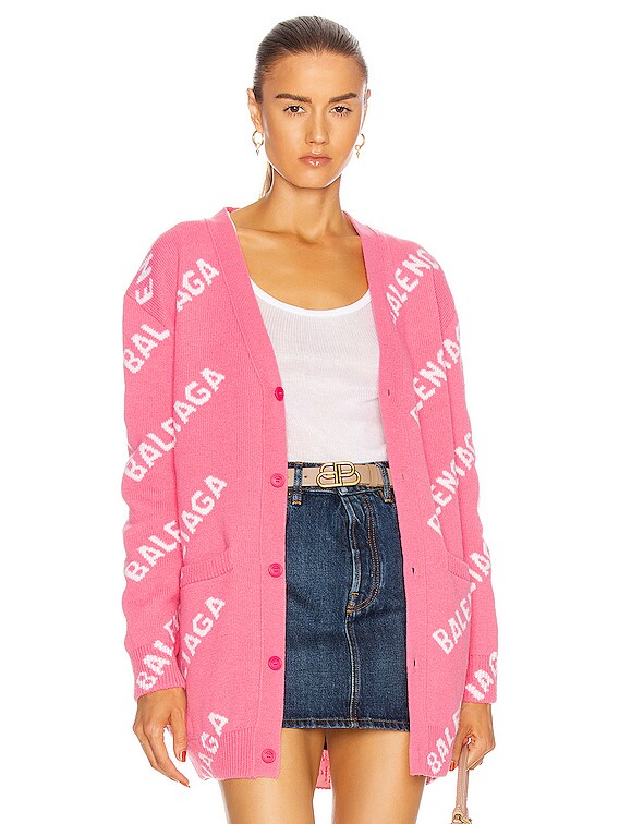 pink balenciaga cardigan
