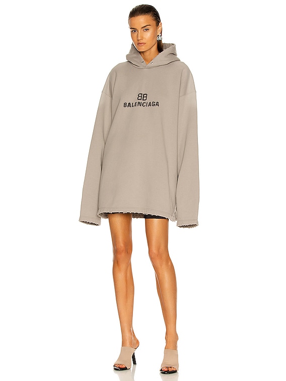 Balenciaga No Rib Hoodie in Steel Grey | FWRD