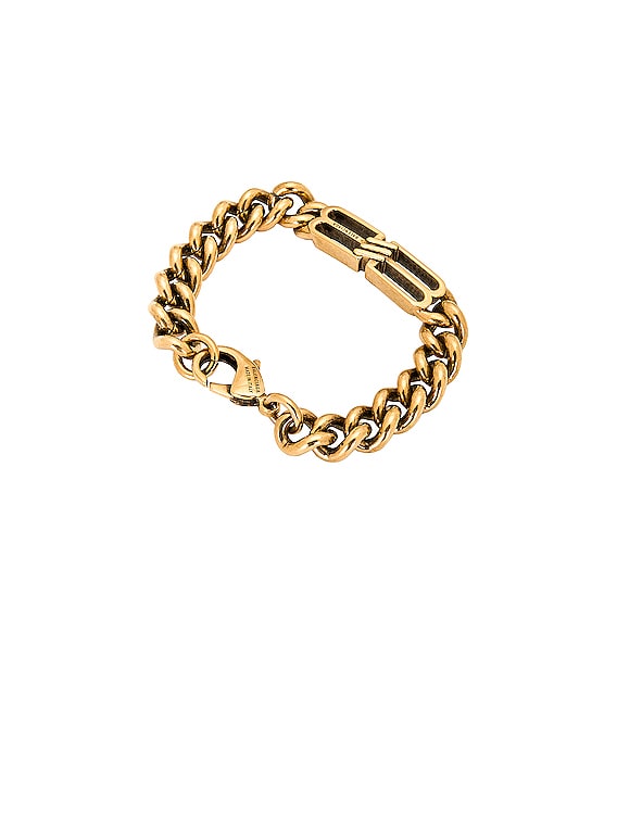 Balenciaga BB Icon Gourmet Bracelet in Antique Gold | FWRD
