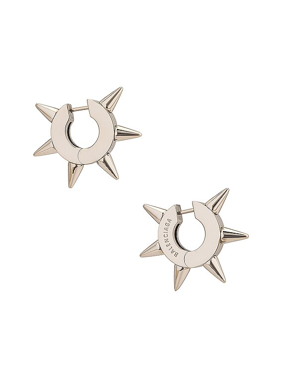 Balenciaga Punk Spike Earrings in Brass & Silver