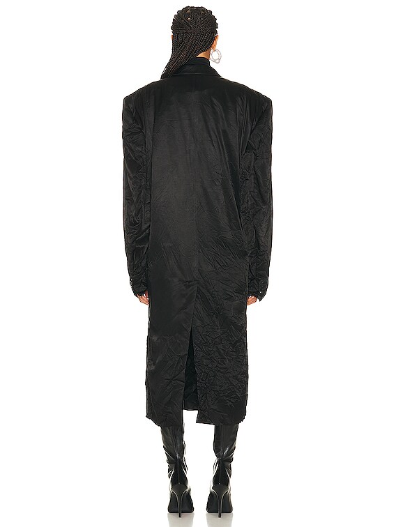 Balenciaga Steroid Double Breasted Coat in Black | FWRD
