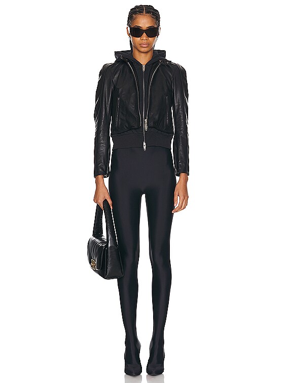 アウターその他 BADBLOOD Sonya shirring racer jacket black Balenciaga Patched Racer Jacket in Black | FWRD