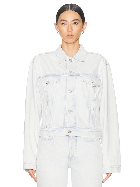 ジャケット BALENCIAGA Balenciaga Small Fit Jacket Balenciaga Small Fit Jacket in Heavy Bleached Blue | FWRD