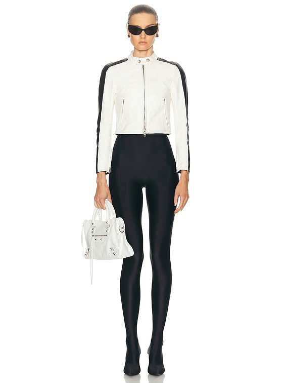 コート BALENCIAGA OUTERWEAR (831516TQP07) Balenciaga Racer Jacket in Dirty White | FWRD