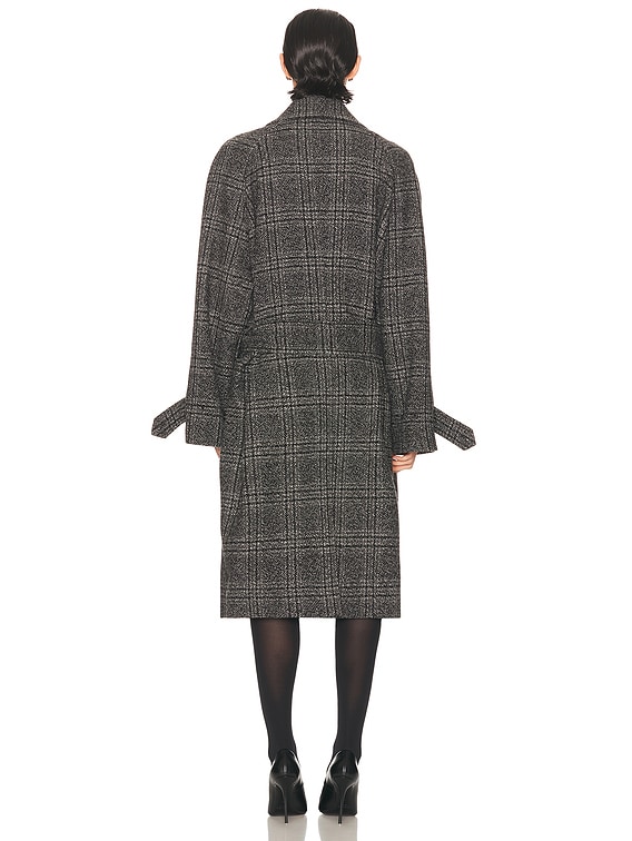 Balenciaga Layer Raglan Coat in Black & Grey | FWRD