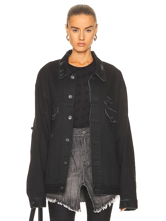 Balenciaga Large Fit Jacket in Rubber Black | FWRD