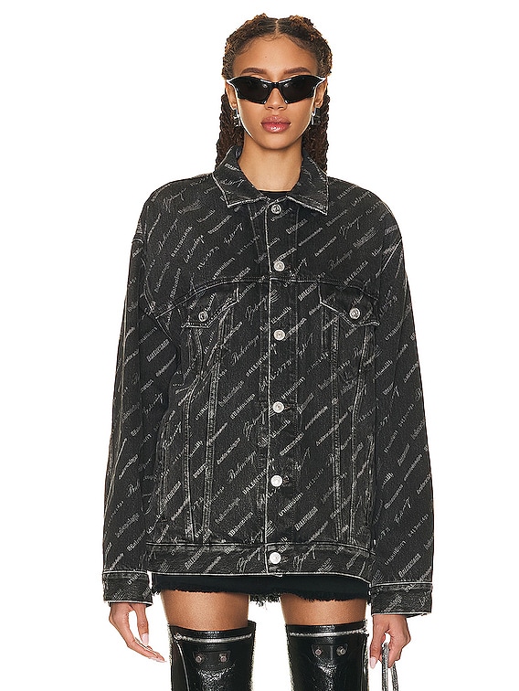 Balenciaga Bb Monogram Large Fit Jacket - Black - Size Xs