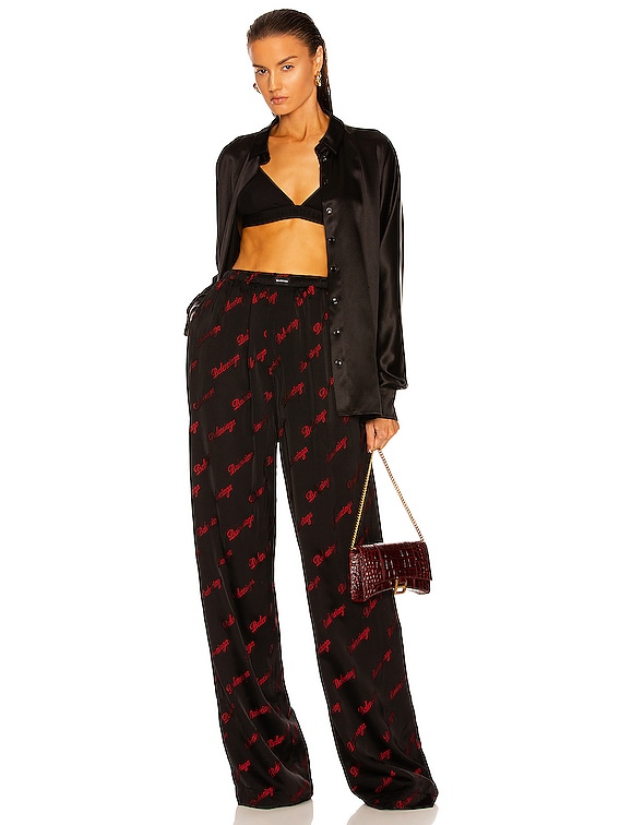 Balenciaga Pyjama Pant in Black & Red | FWRD