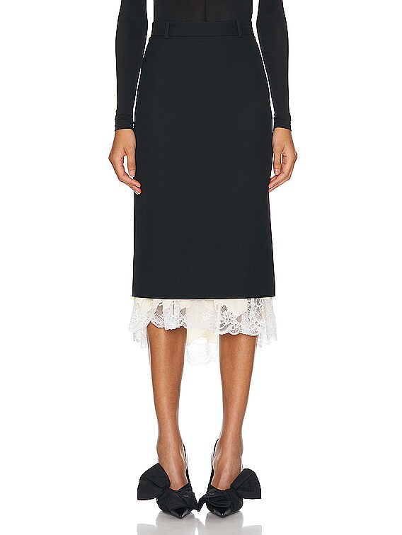 Balenciaga Lingerie Skirt in Black & Cream | FWRD