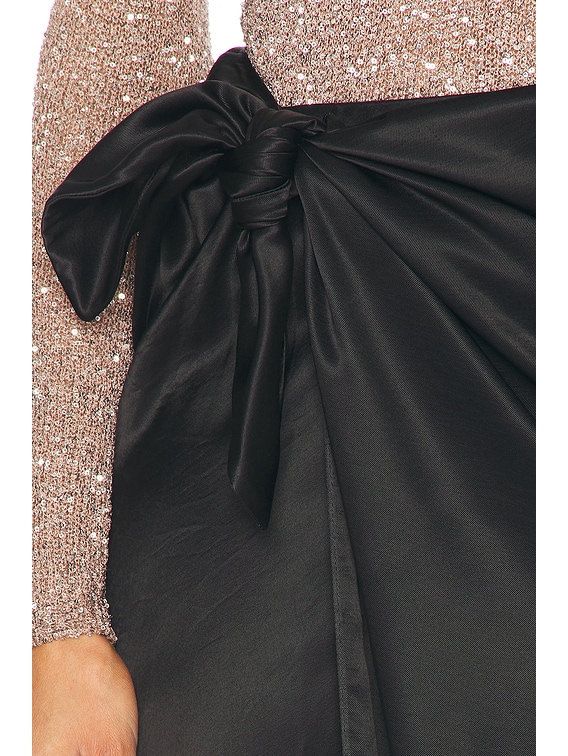Balenciaga Satin Wrap Skirt in Black | FWRD
