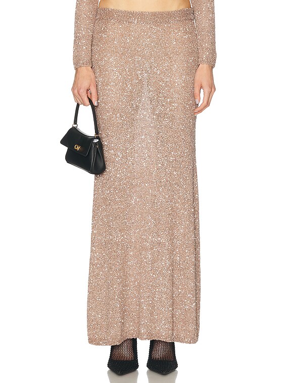 スカート Balenciaga Light brown/silver maxi skirt with sequins Balenciaga Light brown/silver maxi skirt with sequins