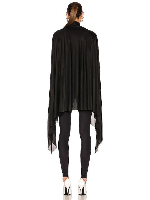 【BALENCIAGA】BALENCIAGA WOOL CAPE BLACK Balenciaga - Wool-blend coat with scarf Balenciaga