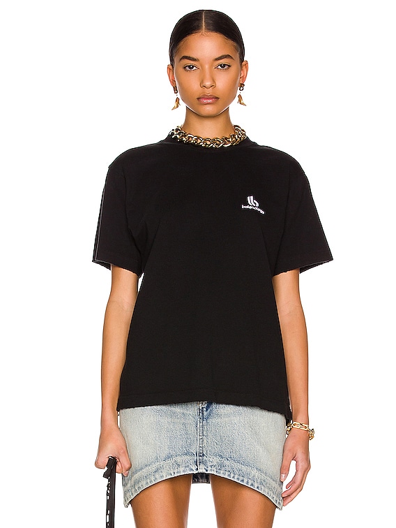 Balenciaga Small Fit T-Shirt in Black & White | FWRD