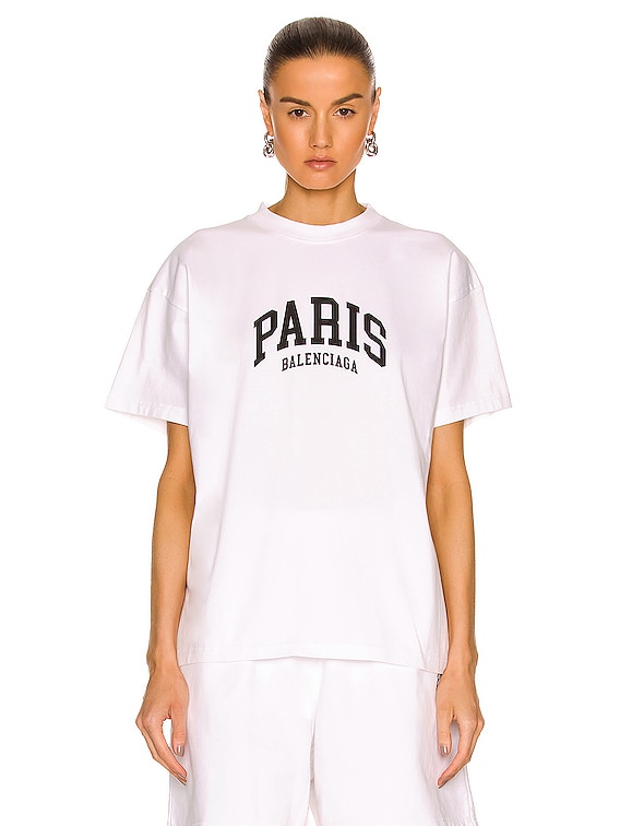 Balenciaga Medium Fit T-Shirt in White & Black | FWRD