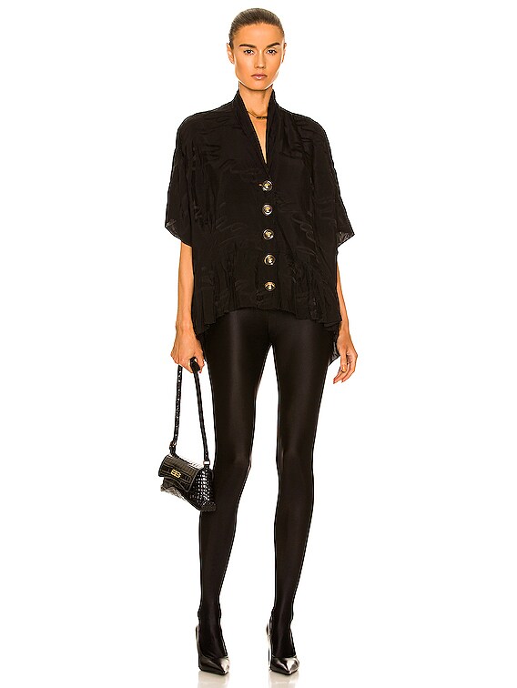【関税&送料込】Balenciaga Black Georgette Blouse Balenciaga Oversized Blouse in Black | FWRD