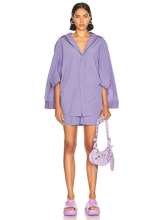 Balenciaga Swing Twisted Shirt in Lilac | FWRD Balenciaga Swing Twisted Shirt in Lilac | FWRD