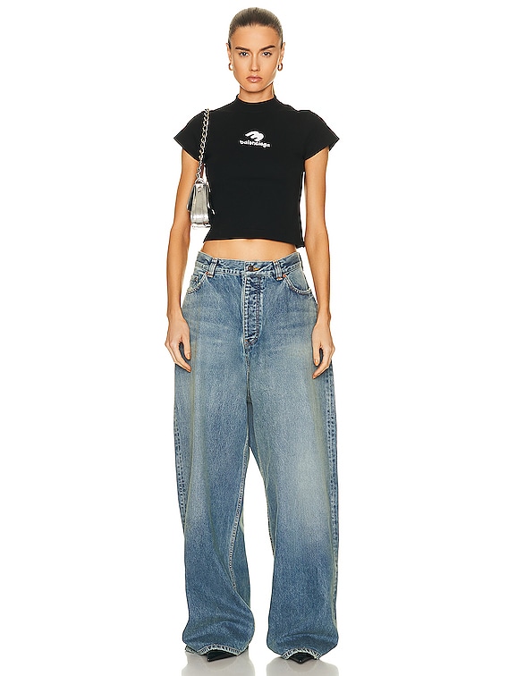 Balenciaga Shrunk T-Shirt in Black & White | FWRD Balenciaga Shrunk T-Shirt in Black & White | FWRD
