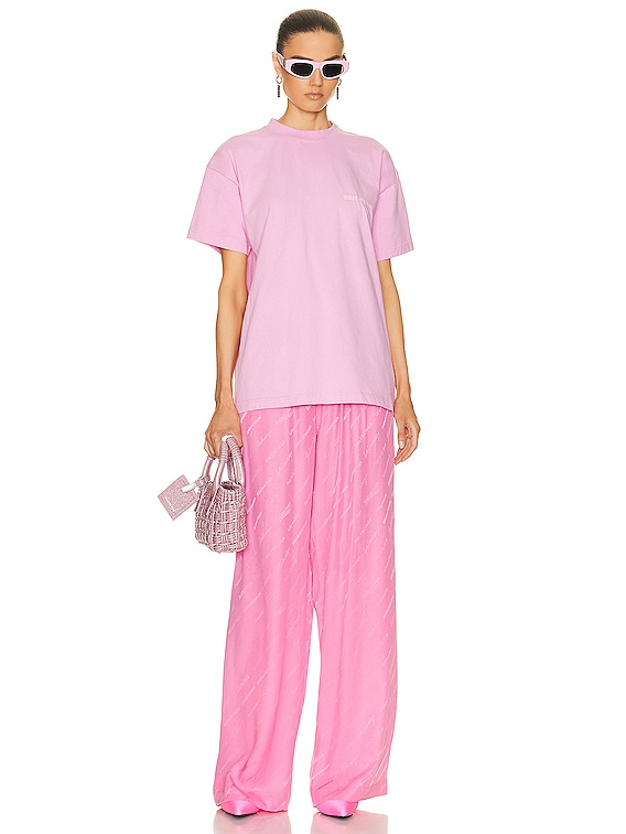 国内発送☆BALENCIAGA☆Medium Fit T-Shirt/PINK BALENCIAGA Balenciaga T-shirt Medium Fit in Pink
