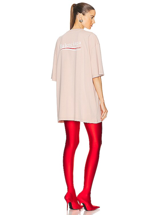 Balenciaga Large Fit T-shirt in Light Pink & White | FWRD