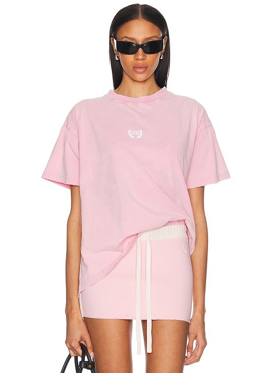 Balenciaga Boxy T-shirt in Baby Pink | FWRD