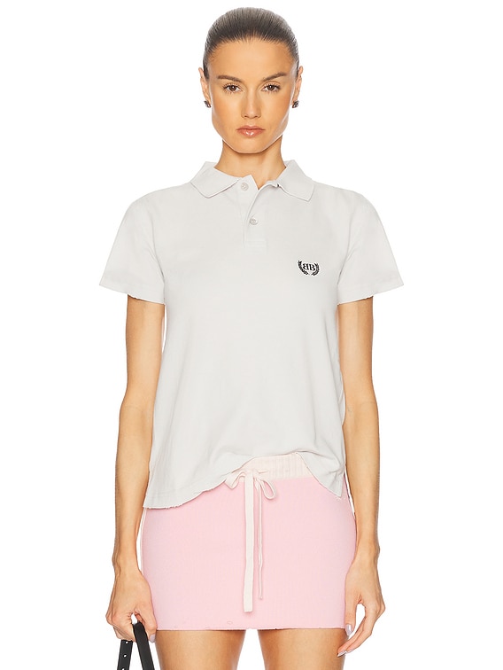 Balenciaga Short Sleeve Fitted Polo in Dirty White | FWRD