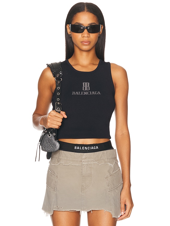 Balenciaga Tank Top in Black & Dark Grey | FWRD