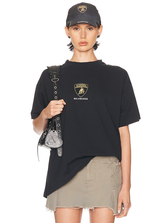 LGB Sサイズ Balenciaga Lamborghini Boxy T-shirt in Faded Black | FWRD