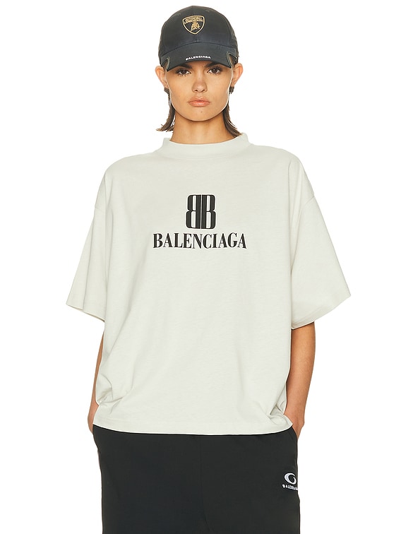 Balenciaga Short Sleeve Cropped T-shirt in Dirty White | FWRD