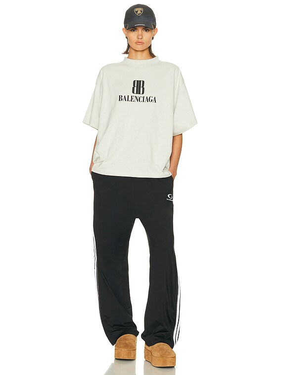 Balenciaga Short Sleeve Cropped T-shirt in Dirty White | FWRD