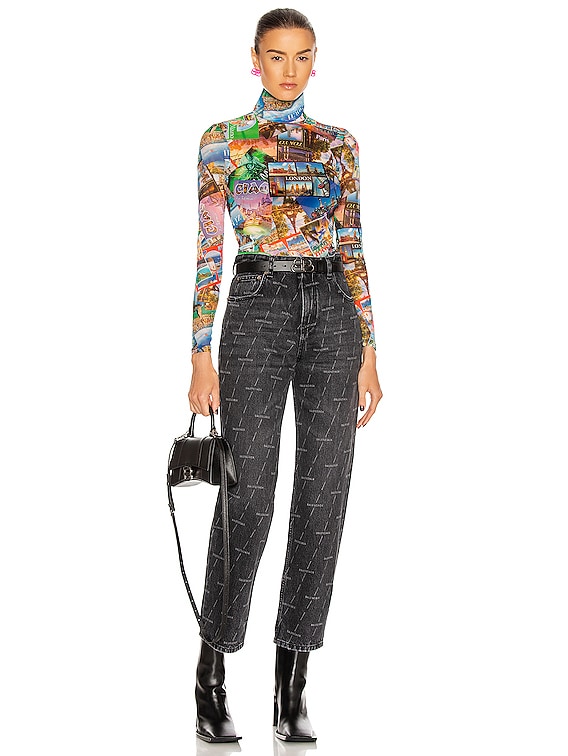 Balenciaga Postcard Turtleneck Stretch Top in Multicolor | FWRD