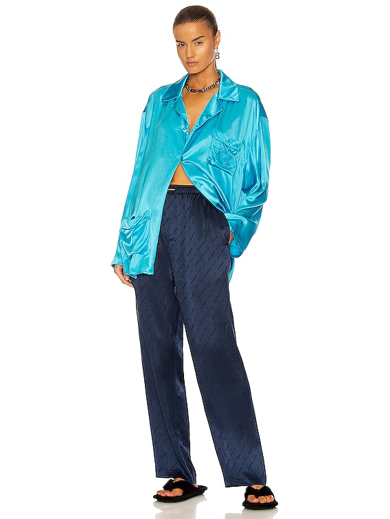 Balenciaga Long Sleeve Fluid Shirt in Cyclades Blue | FWRD