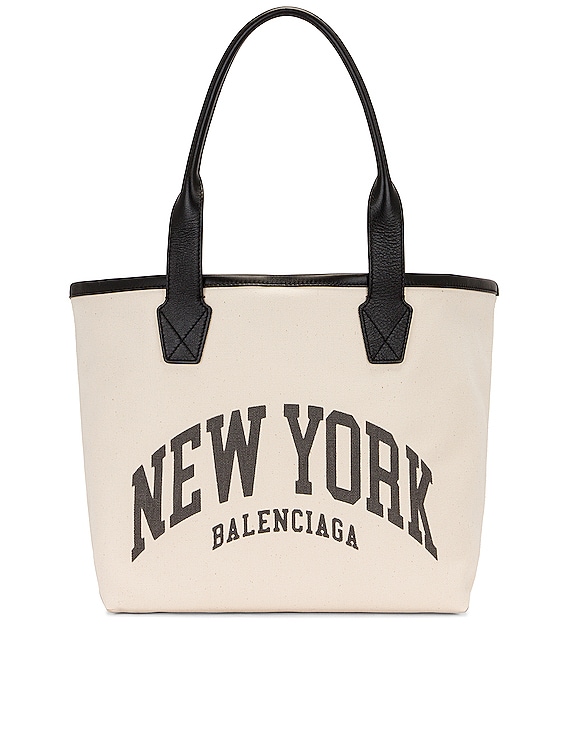 Balenciaga Small New York Bag Tote Natural & Black FWRD