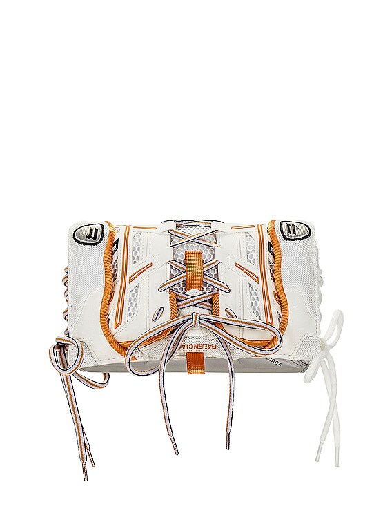 Balenciaga Sneakerhead Phone Holder Bag In Silver - 30% Off