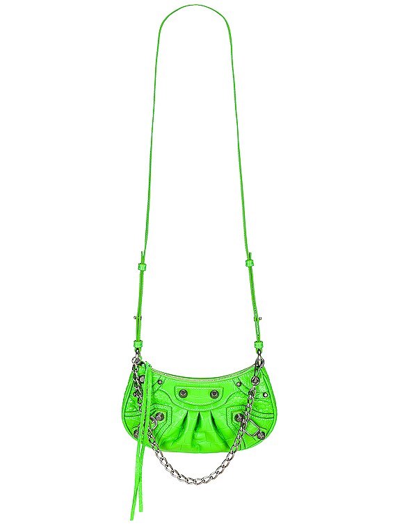 Balenciaga Le Cagole Mini Leather Purse In Acid Green 69581423EIY3817 -  Handbags - Jomashop