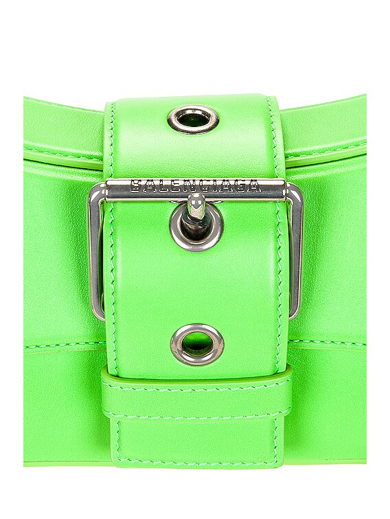 ショルダーバッグ・ポシェット BALENCIAGA Shoulder Bags Women Leather Green/Acid Green NWT $2190 Balenciaga Lindsay Leather Flap Chain Shoulder Bag