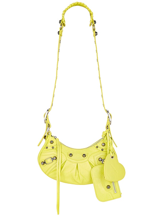 Balenciaga Neon Yellow Le Cagole XS Bag Review Wearing Vinyl Opera Gloves 