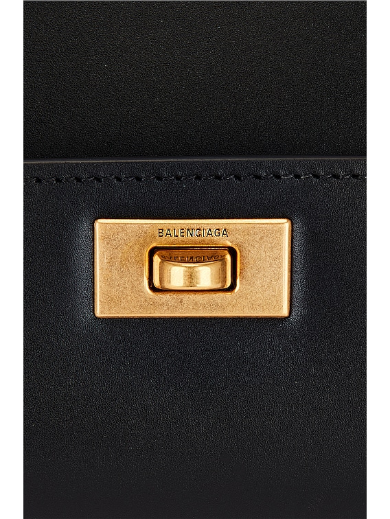 直営店☆BALENCIAGA☆ Money SMALL ショルダー付き ハンドバッグ Balenciaga Small Money Top Handle Bag in Black | FWRD