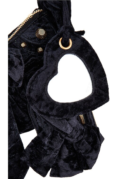 Balenciaga Xs Velvet Le Cagole Shoulder Bag in Black | FWRD