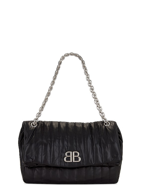 Balenciaga Monaco Medium Chain Bag in Black | FWRD