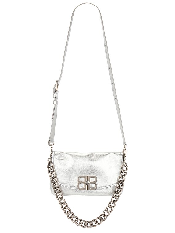 Balenciaga BB Soft Flap Small Bag in Silver | FWRD