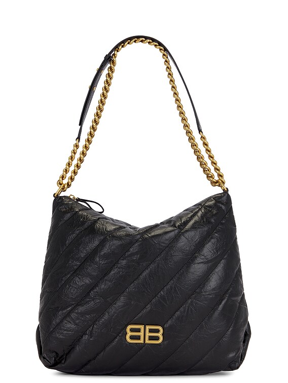 Shopping north south crossbody bag Balenciaga Grey in Fur