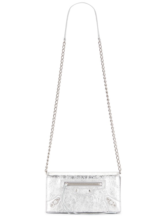 Balenciaga Le City Wallet Bag in Silver | FWRD