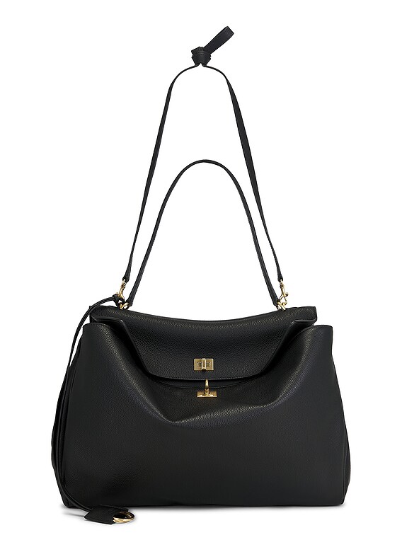 Balenciaga Rodeo Large Top Handle Grained Leather Bag in