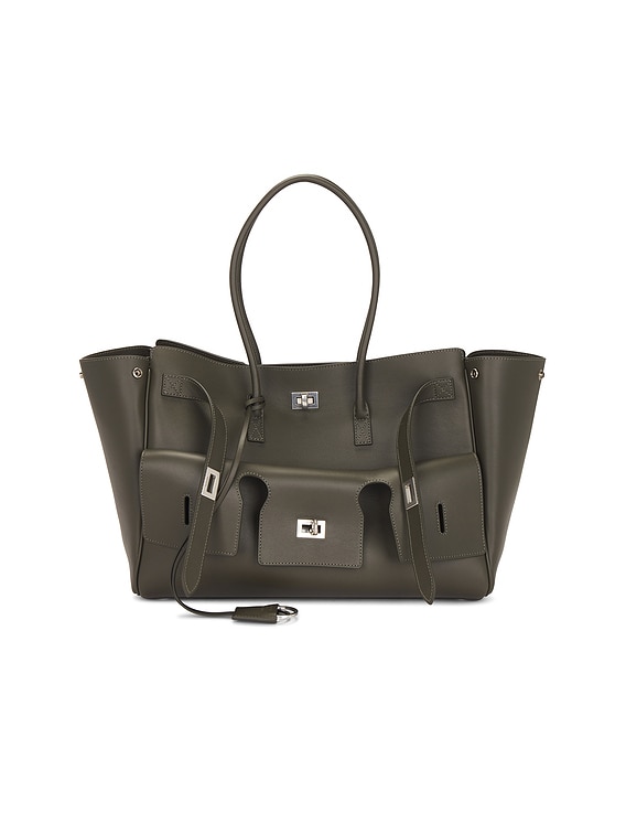 トートバッグ Balenciaga Carry All Bel Air Media bag in khaki canvas Women's Bel Air Carry All Bag Medium in Khaki | Balenciaga NL