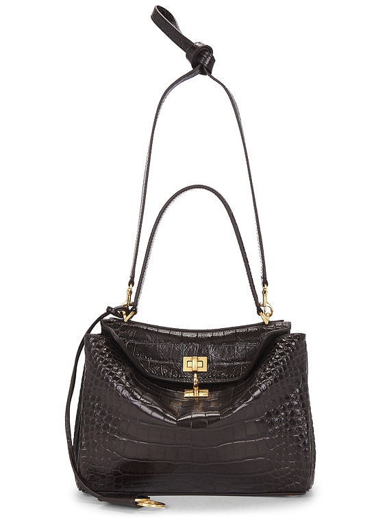 Rodeo Small Croc Embossed Top Handle Bag