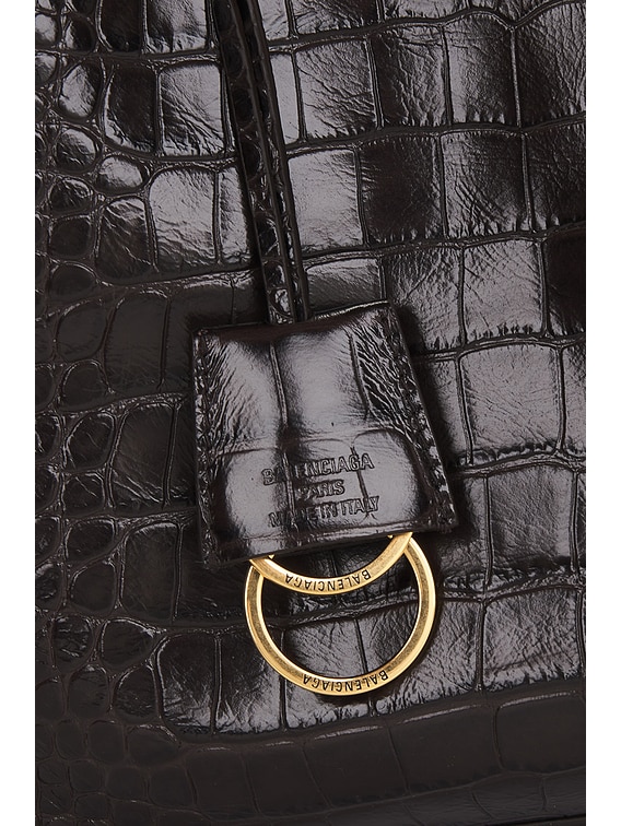 Rodeo Small Croc Embossed Top Handle Bag