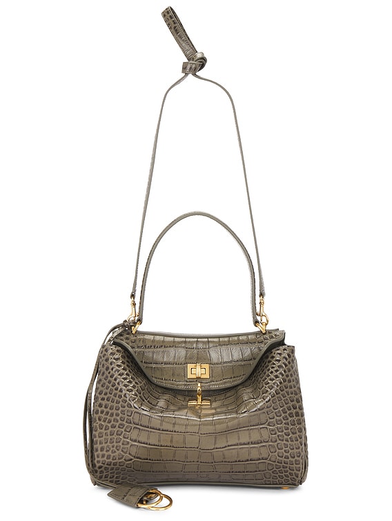 Rodeo Small Croc Embossed Top Handle Bag