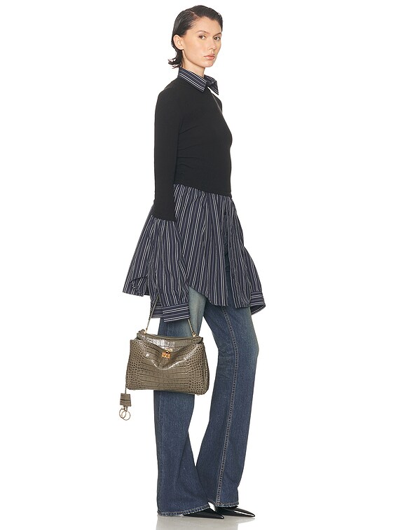 Rodeo Small Croc Embossed Top Handle Bag