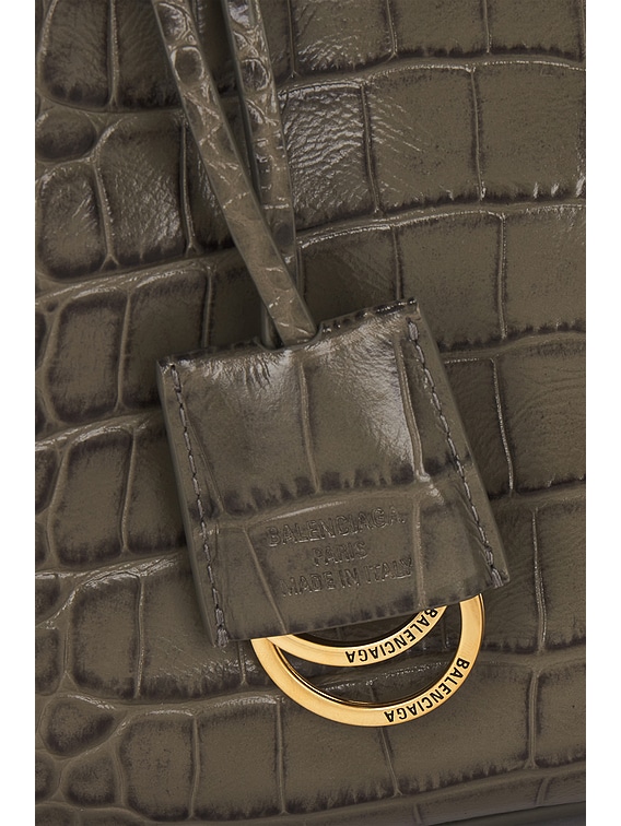 Rodeo Small Croc Embossed Top Handle Bag