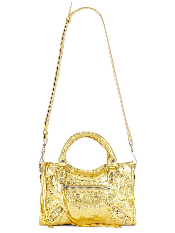 Balenciaga Le City Mini Metallized Bag in Gold | FWRD